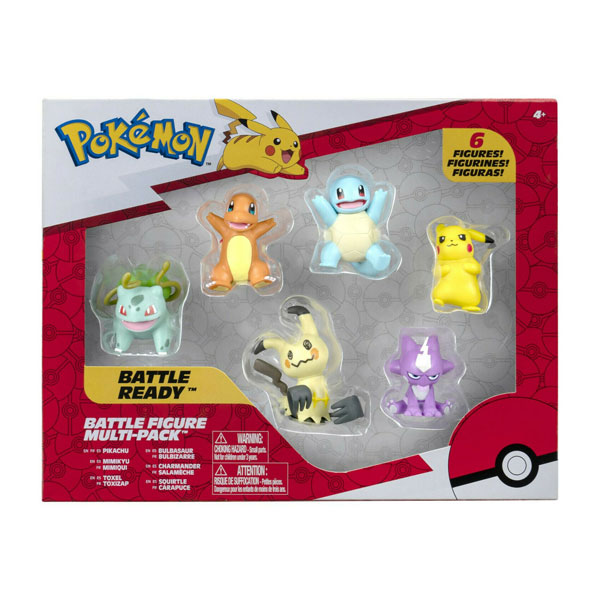 Pokémon Battle Feature Figure Set - Pikachu + Squirtle + Charmander + Bulbasaur + Sirfetch'd + Toxel