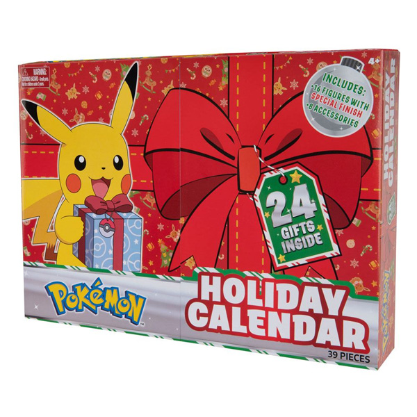 Pokémon Calendario dell'Avvento Christmas Holidays 2021 - 24 Giorni (16 Figures + 8 Decorazioni)