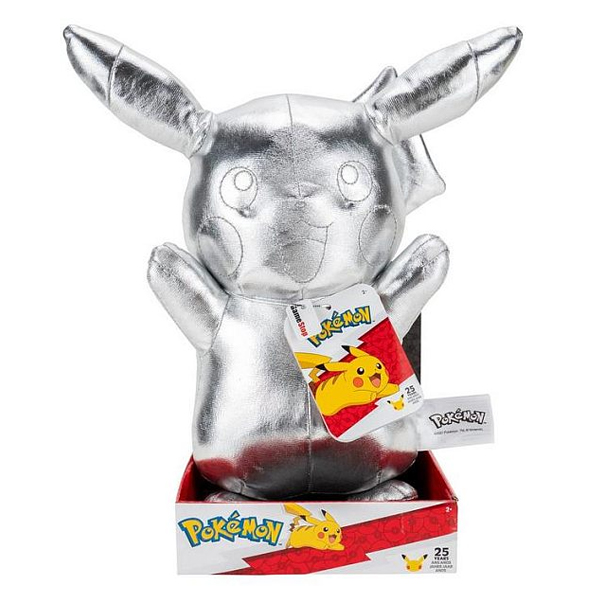 Peluche Pokemon Plush Figure Pikachu 25° Anniversario Silver 30 cm