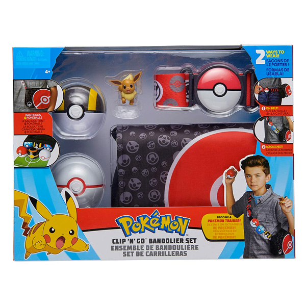 Pokémon Set Clip "N" Go Bandolier Eevee - Borsa con Cintura e Poke Ball