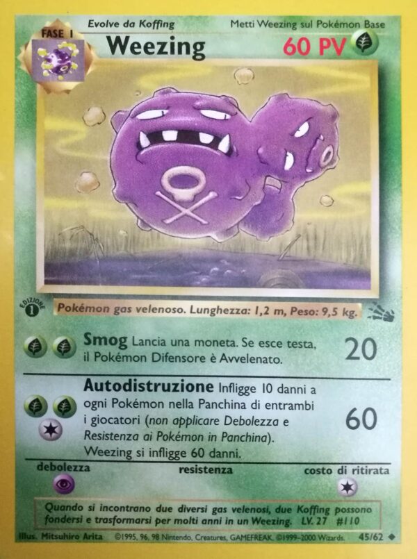 Weezing - 1 Edizione - Fossil 45/62 - Italiano - Excellent