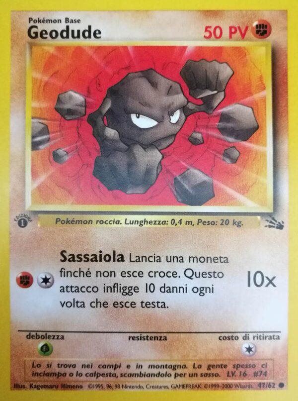 Geodude - 1 Edizione - Fossil 47/62 - Italiano - Near Mint