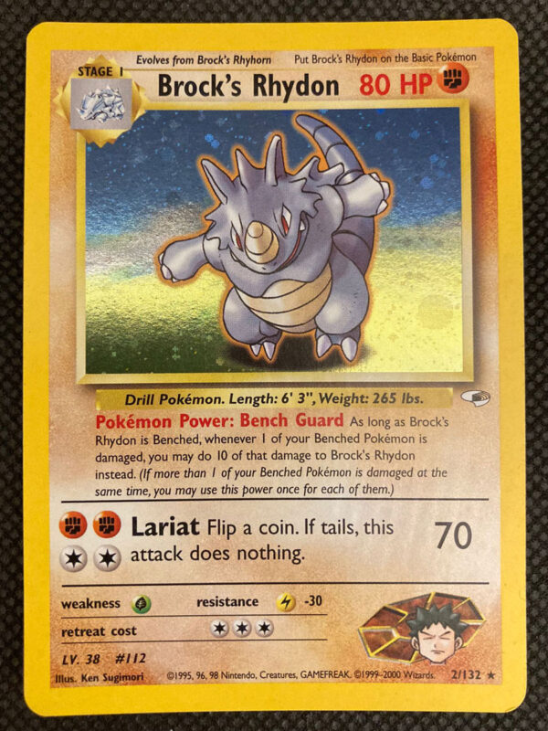 Brock's Rhydon - Gym Heroes 2/132 - Inglese- HOLO - Excellent