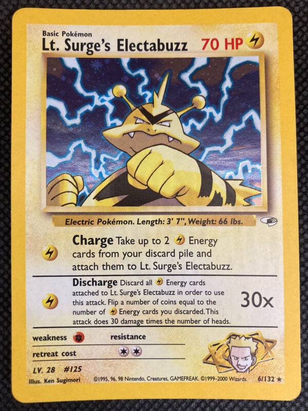 Lt. Surge's Electabuzz - Gym Heroes 6/132 - Inglese- HOLO - Excellent