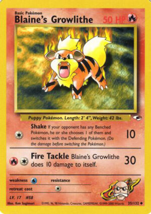 Blaine's Growlithe - Gym Heroes 35/132 - Inglese - Excellent