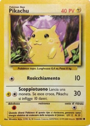 Pikachu - Set Base 58/102 - Italiano - Nuovo