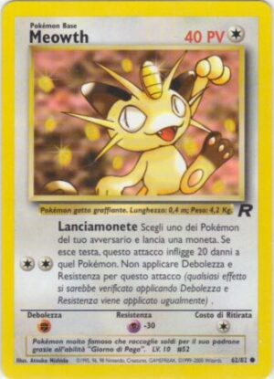 Meowth - Team Rocket 62/82 - Italiano - Near Mint