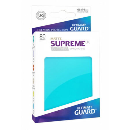 Bustine Protettive 80 Carte Supreme UX Sleeves Standard Size Matte Aquamarine Opache Acquamarina