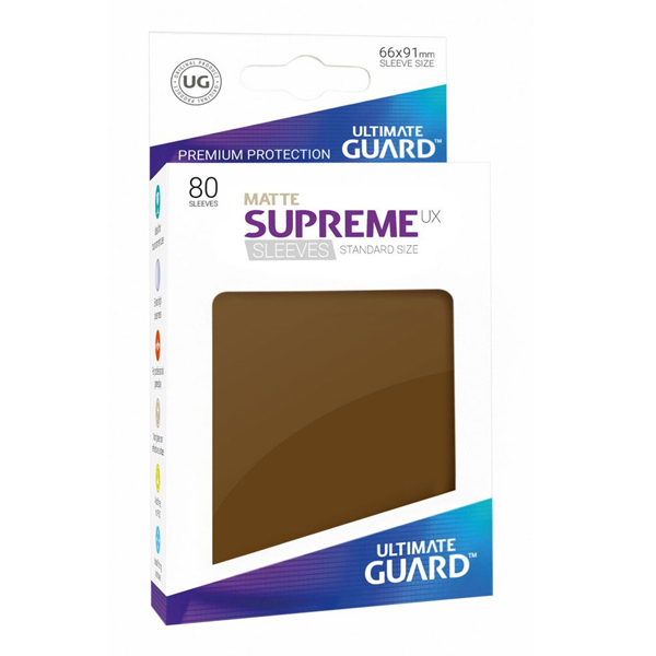 Bustine Protettive 80 Carte Supreme UX Sleeves Standard Size Matte Brown Opache Marroni