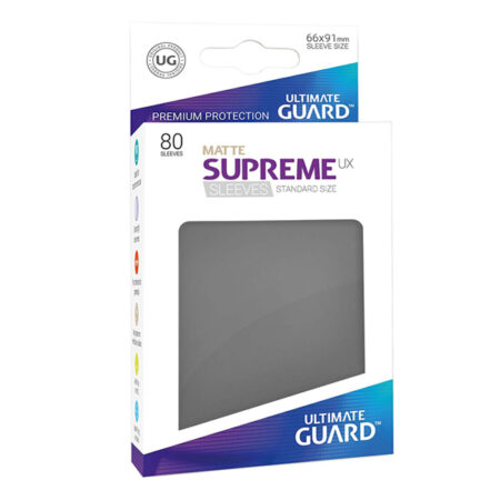 Bustine Protettive 80 Carte Supreme UX Sleeves Standard Size Matte Grey Opache Grigio