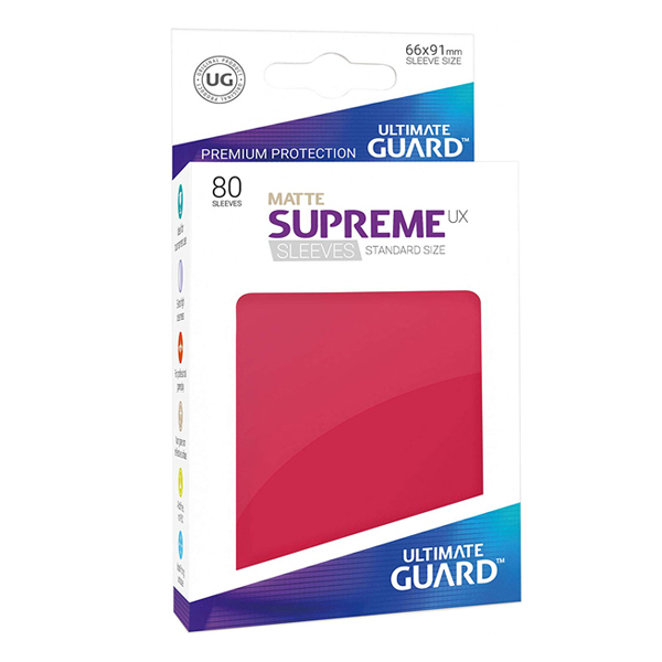Bustine Protettive 80 Carte Supreme UX Sleeves Standard Size Matte Red Opache Rosso