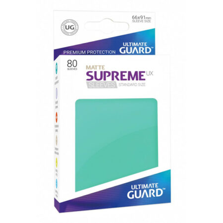 Bustine Protettive 80 Carte Supreme UX Sleeves Standard Size Matte Turquoise Opache Turchese