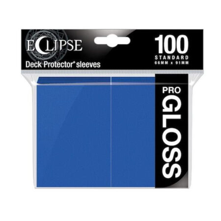 Bustine Protettive 100 Deck Protector Sleeves - Standard 66x91 mm - Blue Blu Eclipse Gloss