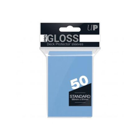 Bustine Protettive 50 Deck Protector Sleeves - Standard 66x91 mm - Solid Light Blue Azzurro Gloss
