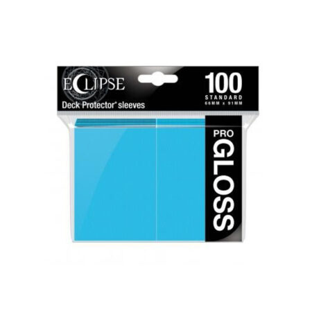 Bustine Protettive 100 Deck Protector Sleeves - Standard 66x91 mm - Light Blue Azzurro Eclipse Gloss