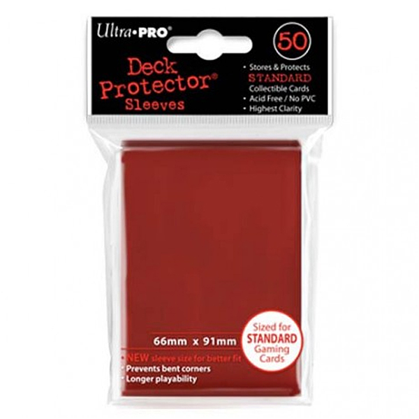 Bustine Protettive 50 Deck Protector Sleeves - Standard 66x91 mm - Red Rosso Gloss