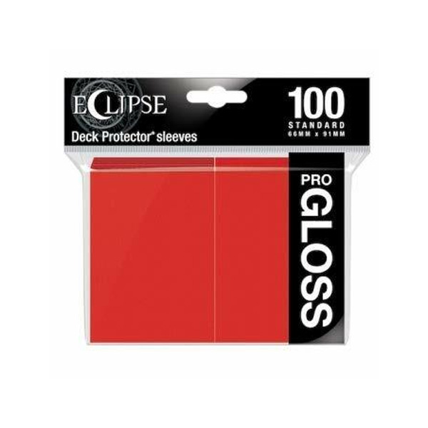 Bustine Protettive 100 Deck Protector Sleeves - Standard 66x91 mm - Red Rosso Eclipse Gloss