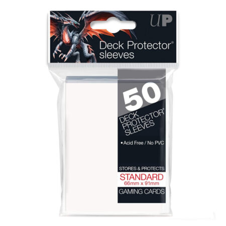 Bustine Protettive 50 Deck Protector Sleeves - Standard 66x91 mm - White Bianco Gloss