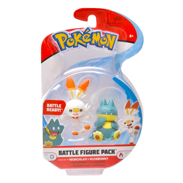Pokemon Battle Figure Pack - Munchlax + Scorbunny - Jazwares