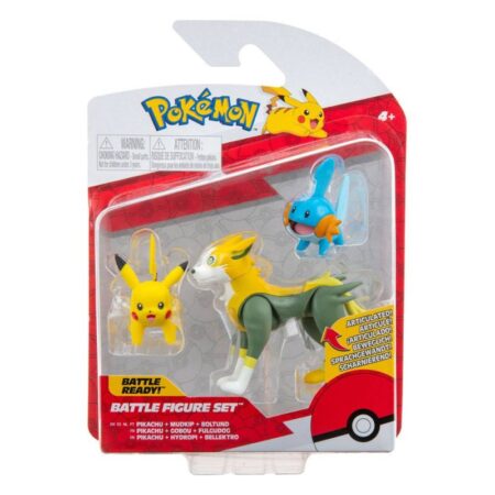 Pokemon Battle Figure - Pikachu + Mudkip + Boltund - Jazwares