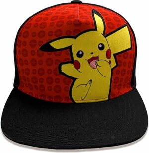 Cappellino con Tesa Pokémon Pikachu - Snapback - colore: Nero, Rosso, Giallo - Unisex