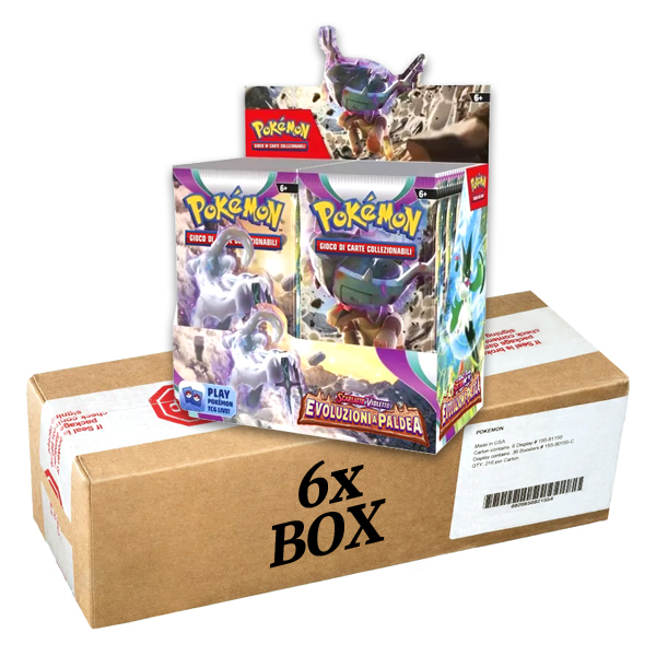 Pokémon Scarlatto e Violetto - Evoluzioni a Paldea - Case Chiuso Factory Sealed 6 Box