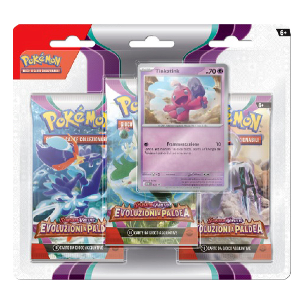 Pokémon Scarlatto e Violetto Evoluzioni a Paldea Blister 3 Buste Tinkatink