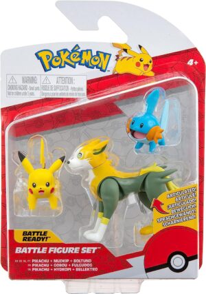 Pokémon Battle Feature Figure Set - Mudkip + Pikachu + Boltund