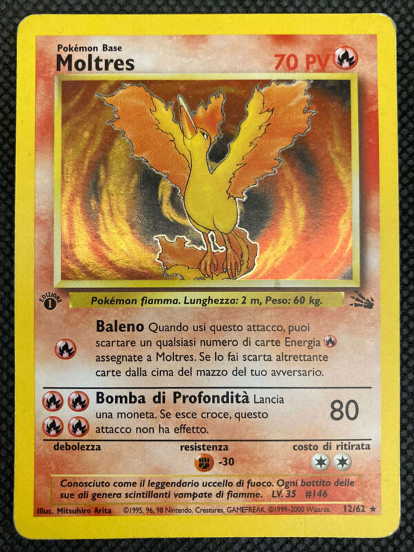 Moltres - 1 Edizione - Fossil 12/62 - Italiano- HOLO - Played