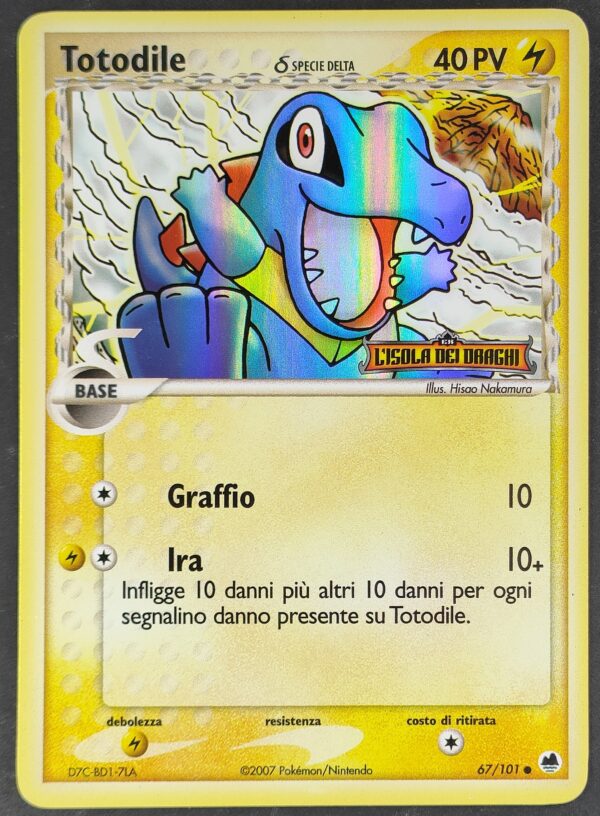 Totodile δ Specie Delta - Stamped Holo - EX L'Isola dei Draghi 67/101 - Italiano - HOLO - Excellent