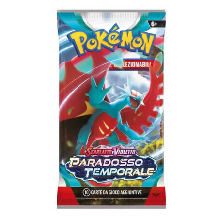 Bustina 10 Carte Pokémon Scarlatto e Violetto Paradosso Temporale (Artwork Lunaruggente)