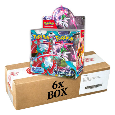 Case 6 Box Display 36 Bustine Pokémon Scarlatto e Violetto Paradosso Temporale