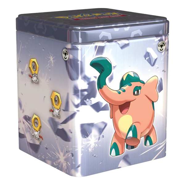 Pokémon Stacking Tin Tipo Metallo (Scizor, Cufant, Meltan, Tinkaton)