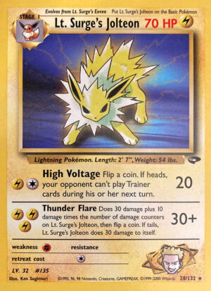 Lt. Surge's Jolteon - Gym Challenge 28/132 - Inglese - Excellent