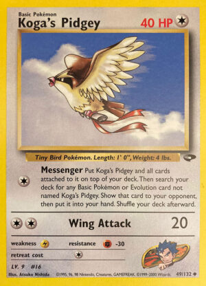 Koga's Pidgey - Gym Challenge 49/132 - Inglese - Near Mint