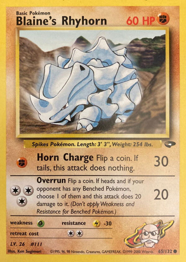 Blaine's Rhyhorn - Gym Challenge 65/132 - Inglese - Near Mint