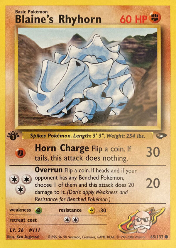 Blaine's Rhyhorn - 1 Edizione - Gym Challenge 65/132 - Inglese - Excellent