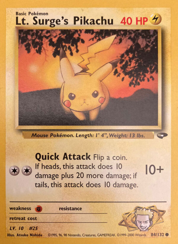 Lt. Surge's Pikachu - Gym Challenge 84/132 - Inglese - Near Mint