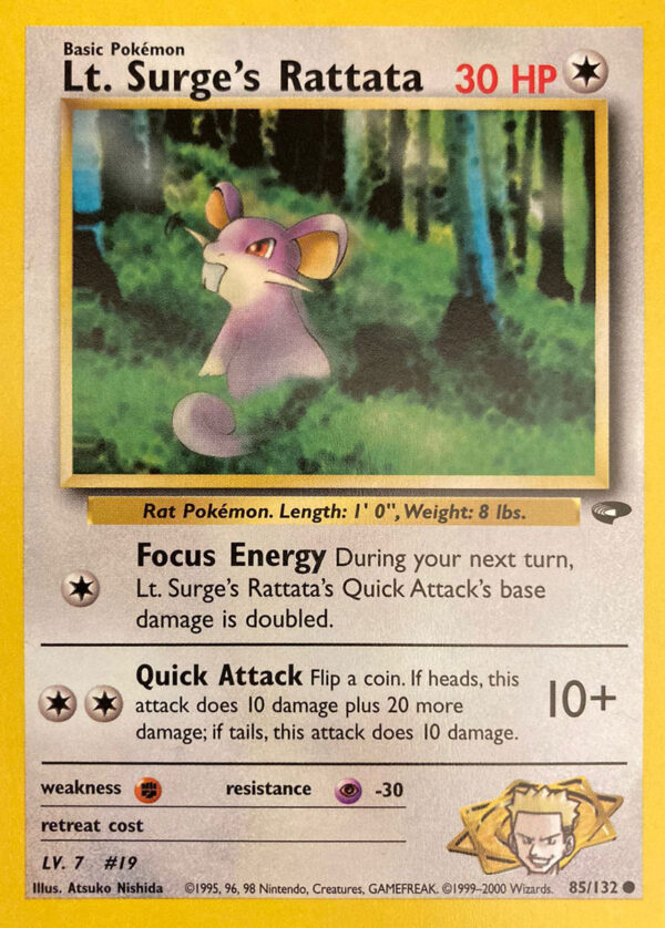 Lt. Surge's Rattata - Gym Challenge 85/132 - Inglese - Excellent