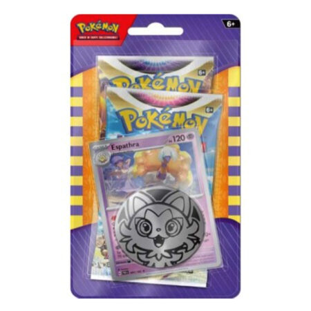Pokémon Blister Espathra - 2 Buste 1 Moneta e 1 Carta Promo di Espathra - Italiano