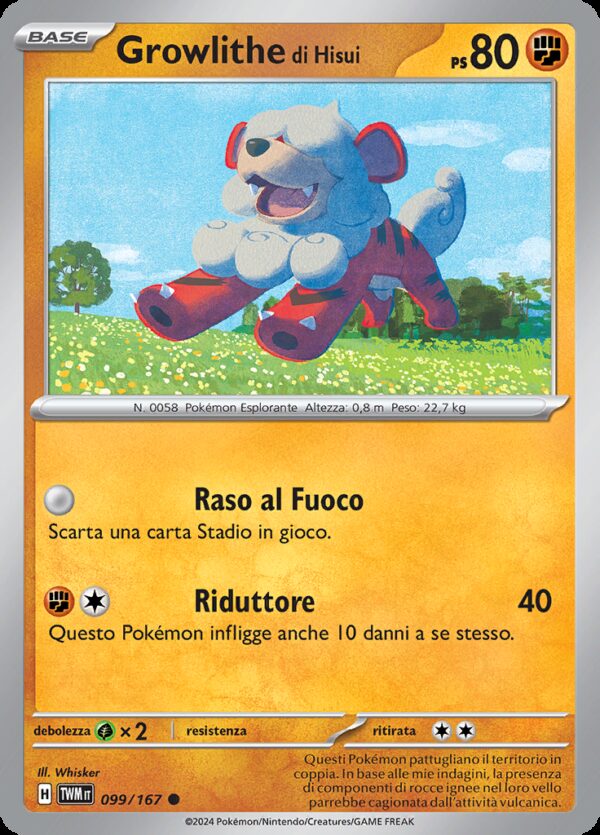 Growlithe di Hisui - Reverse - Crepuscolo Mascherato 99/167 - Italiano - Nuovo