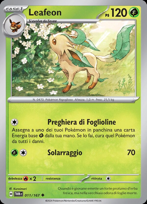 Leafeon - Reverse - Crepuscolo Mascherato 11/167 - Italiano - HOLO - Nuovo