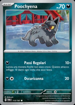 Poochyena - Reverse - Crepuscolo Mascherato 113/167 - Italiano - HOLO - Nuovo