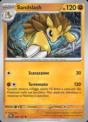 Sandslash - Crepuscolo Mascherato 98/167 - Italiano - Nuovo