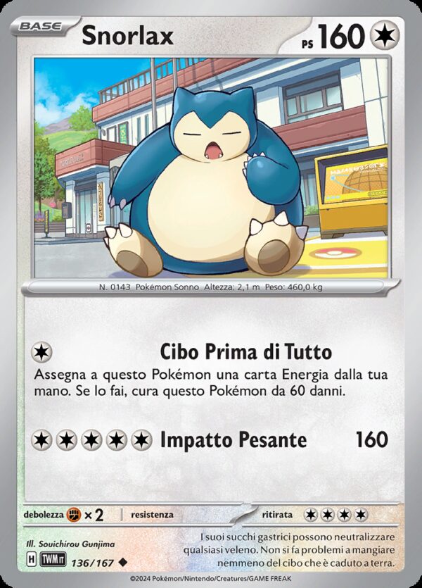 Snorlax - Reverse - Crepuscolo Mascherato 136/167 - Italiano - HOLO - Nuovo