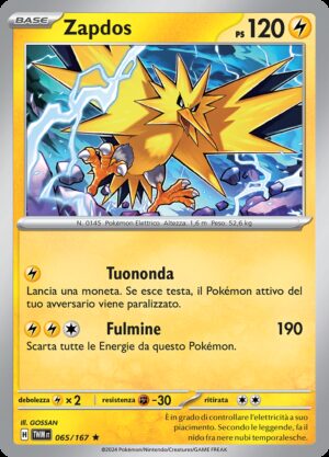 Zapdos - Holo Reverse - Crepuscolo Mascherato 65/167 - Italiano - HOLO - Nuovo