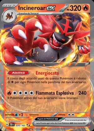 Incineroar EX - Cronoforze 34/162 - Italiano - HOLO - Nuovo