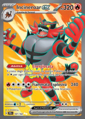 Incineroar EX - Cronoforze 187/162 - Italiano - HOLO - Nuovo