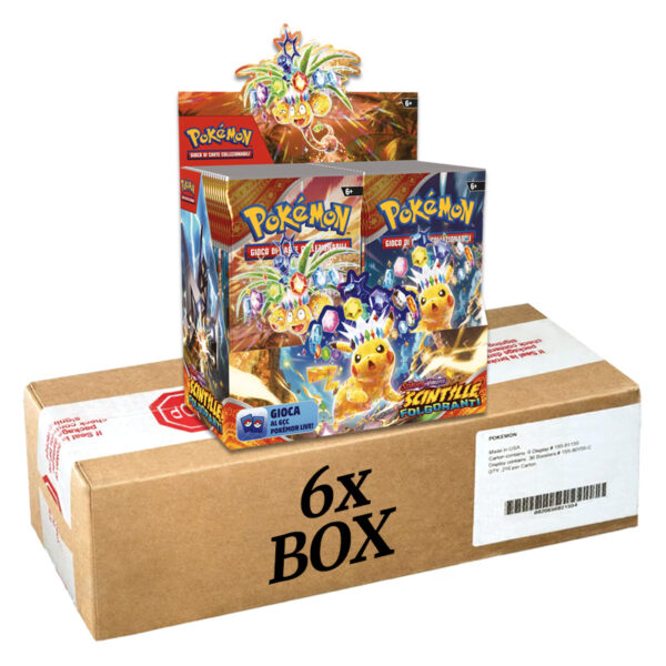 Scintille Folgoranti - Case Chiuso Factory Sealed 6 Box - Pokémon Scarlatto e Violetto - Italiano